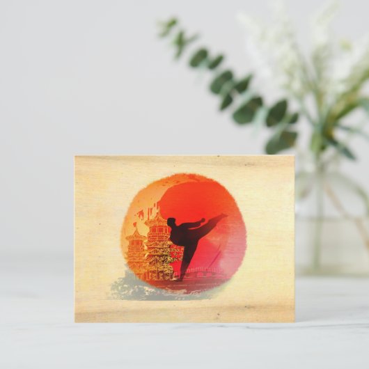 Karate man Postcard Postkarte (Stehend Vorderseite)