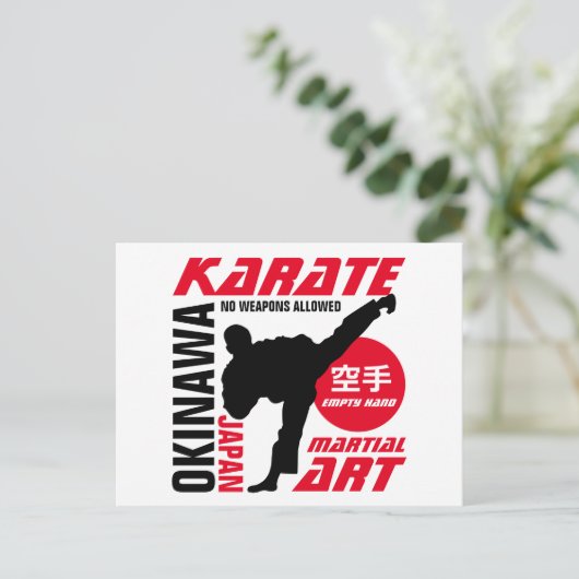Karate Man Postkarte (Stehend Vorderseite)