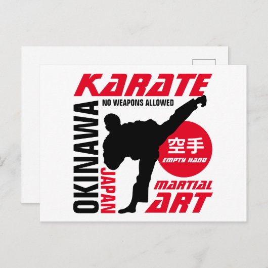 Karate Man Postkarte (Vorne/Hinten)