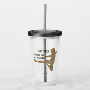 Karate Martial Art Silhouette Personalisiert Acryltrinkbecher