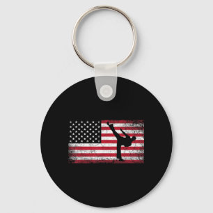 Karate Martial Arts 4. Juli Amerikanische Flagge U Schlüsselanhänger