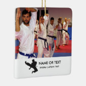 Karate Martial Arts Custom Foto, Text Christmas Keramikornament (Rechts)