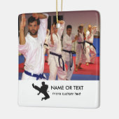 Karate Martial Arts Custom Foto, Text Christmas Keramikornament (Links)