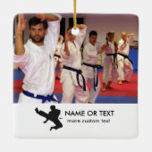Karate Martial Arts Custom Foto, Text Christmas Keramikornament (Rückseite)