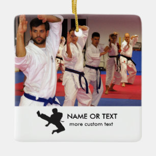 Karate Martial Arts Custom Foto, Text Christmas Keramikornament