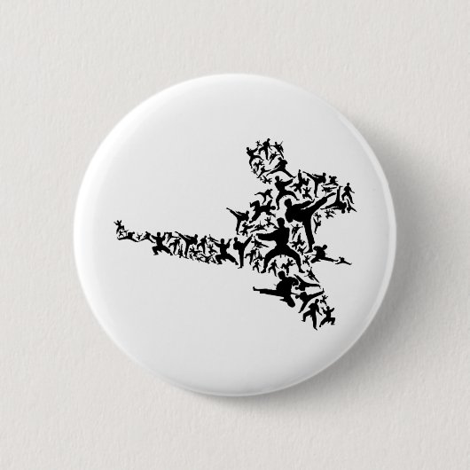 Karate Martial Arts Flying Kick Boxen Kickboxer T Button (Vorderseite)