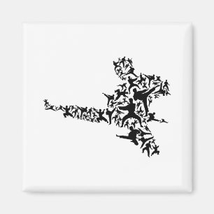 Karate Martial Arts Flying Kick Boxen Kickboxer T Magnet