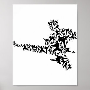 Karate Martial Arts Flying Kick Boxen Kickboxer T Poster