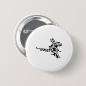 Karate Martial Arts Flying Kick Boxing Kickboxer T Button (Vorne & Hinten)