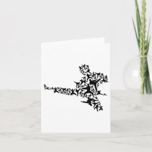 Karate Martial Arts Flying Kick Boxing Kickboxer T Karte