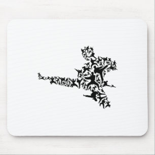 Karate Martial Arts Flying Kick Boxing Kickboxer T Mousepad
