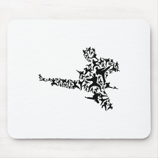 Karate Martial Arts Flying Kick Boxing Kickboxer T Mousepad (Vorne)