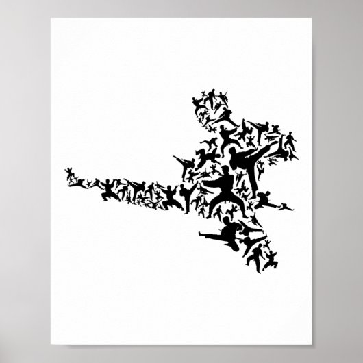 Karate Martial Arts Flying Kick Boxing Kickboxer T Poster (Vorne)