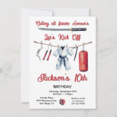 Karate Martial Arts Geburtstag Einladung (Vorderseite)