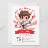 Karate Martial Arts Geburtstagsparty Einladung (Vorderseite)