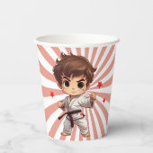 Karate Martial Arts Geburtstagsparty Pappbecher (Rückseite)