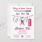 Karate Martial Arts Girl Geburtstagsparty Einladung (Vorderseite)