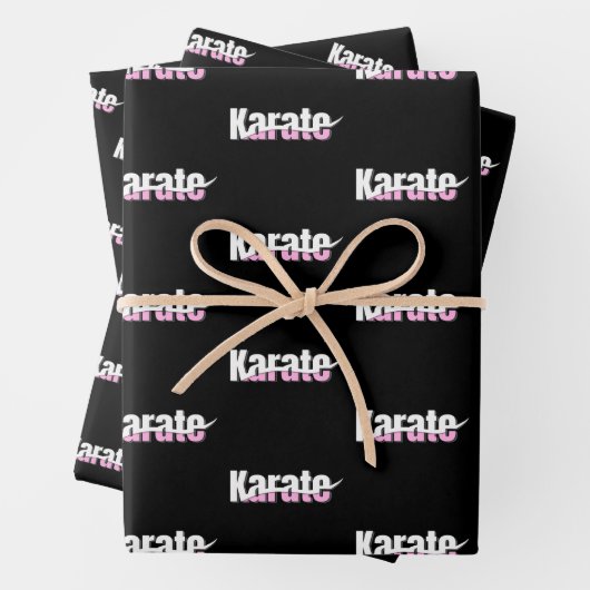 Karate Martial Arts Girly Pink Geschenkpapier Set (Beispiel)