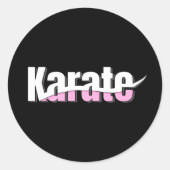 Karate Martial Arts Girly Pink Runder Aufkleber (Vorderseite)
