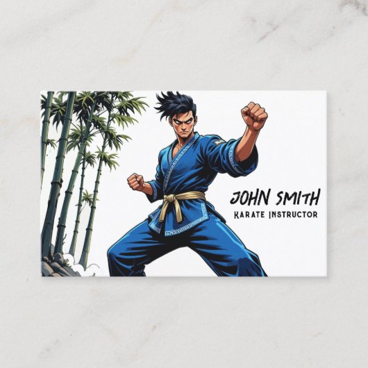 Karate Martial Arts Instructor Visitenkarte (Vorderseite)