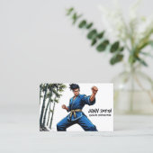 Karate Martial Arts Instructor Visitenkarte (Stehend Vorderseite)