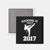 Karate Martial Arts Kicking seit Funny Kid Bir Magnet (Vorderseite/Rückseite)