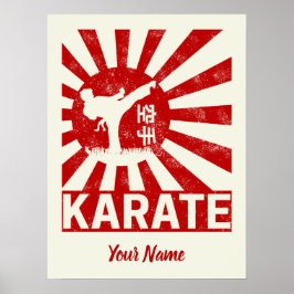 Karate Martial Arts mit japanischer aufstrebender Poster