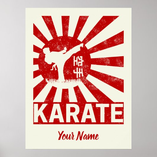 Karate Martial Arts mit japanischer aufstrebender Poster (Vorne)
