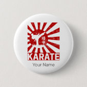 Karate Martial Arts mit Vintagem japanischem Desig Button (Vorderseite)