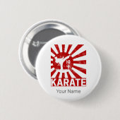 Karate Martial Arts mit Vintagem japanischem Desig Button (Vorne & Hinten)