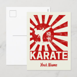 Karate Martial Arts mit Vintagem japanischem Desig Feiertagspostkarte