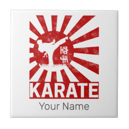 Karate Martial Arts mit Vintagem japanischem Desig Fliese