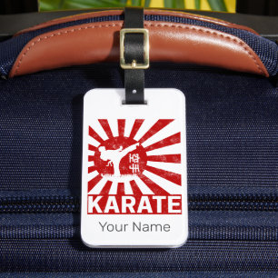 Karate Martial Arts mit Vintagem japanischem Desig Gepäckanhänger