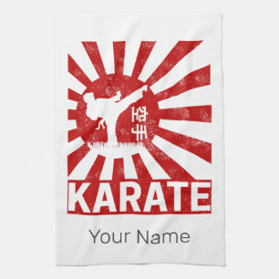 Karate Martial Arts mit Vintagem japanischem Desig Geschirrtuch