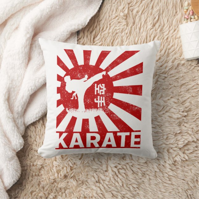 Karate Martial Arts mit Vintagem japanischem Desig Kissen (Decke)