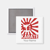 Karate Martial Arts mit Vintagem japanischem Desig Magnet (Vorderseite/Rückseite)