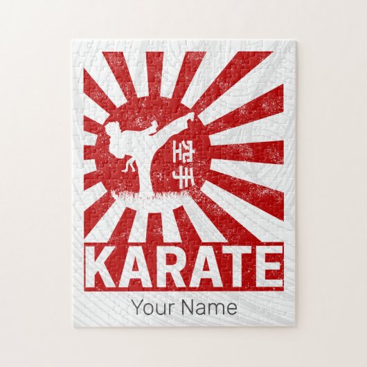 Karate Martial Arts mit Vintagem japanischem Desig Puzzle (Vertikal)