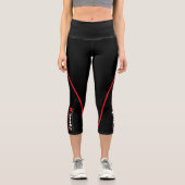 Karate Martial Arts Red Capri Leggings (Vorderseite)
