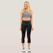 Karate Martial Arts Red Capri Leggings (Vorderseite)