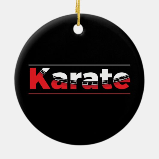 Karate Martial Arts Red Keramik Ornament (Hinten)