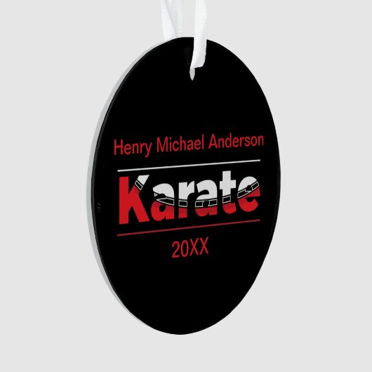 Karate Martial Arts Red Ornament (Vorderseite)