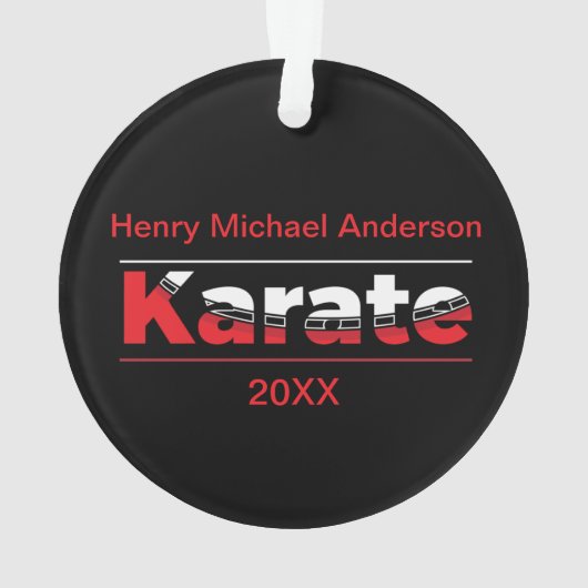 Karate Martial Arts Red Ornament (Rückseite)