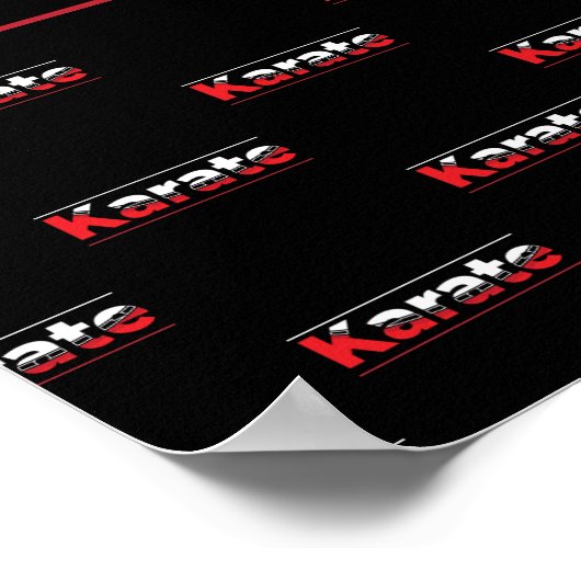 Karate Martial Arts Red Poster (Ecke)