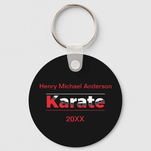 Karate Martial Arts Red Schlüsselanhänger (Vorderseite)
