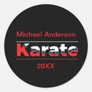 Karate Martial Arts Rot Runder Aufkleber