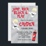 Karate Martial Arts Rot und Black Birthday Einladu Einladung<br><div class="desc">Junge Karate Martial Arts Geburtstagsparty Einladung in Rot und Schwarz</div>