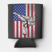 Karate Martial Arts USA Flag Men Women Dosenkühler (Vorderseite)