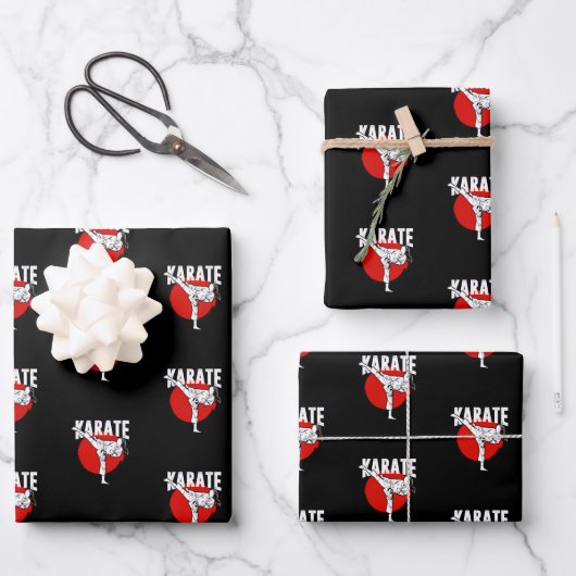 Karate Martial Arts Woman Girl Gift Geschenkpapier Set (Vorderseite)