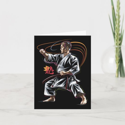 Karate Master in Aktion für Kampfkunstfans Karte (Vorderseite)