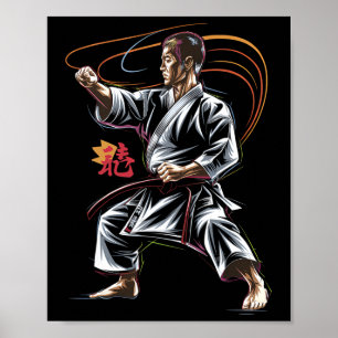 Karate Master in Aktion für Kampfkunstfans Poster